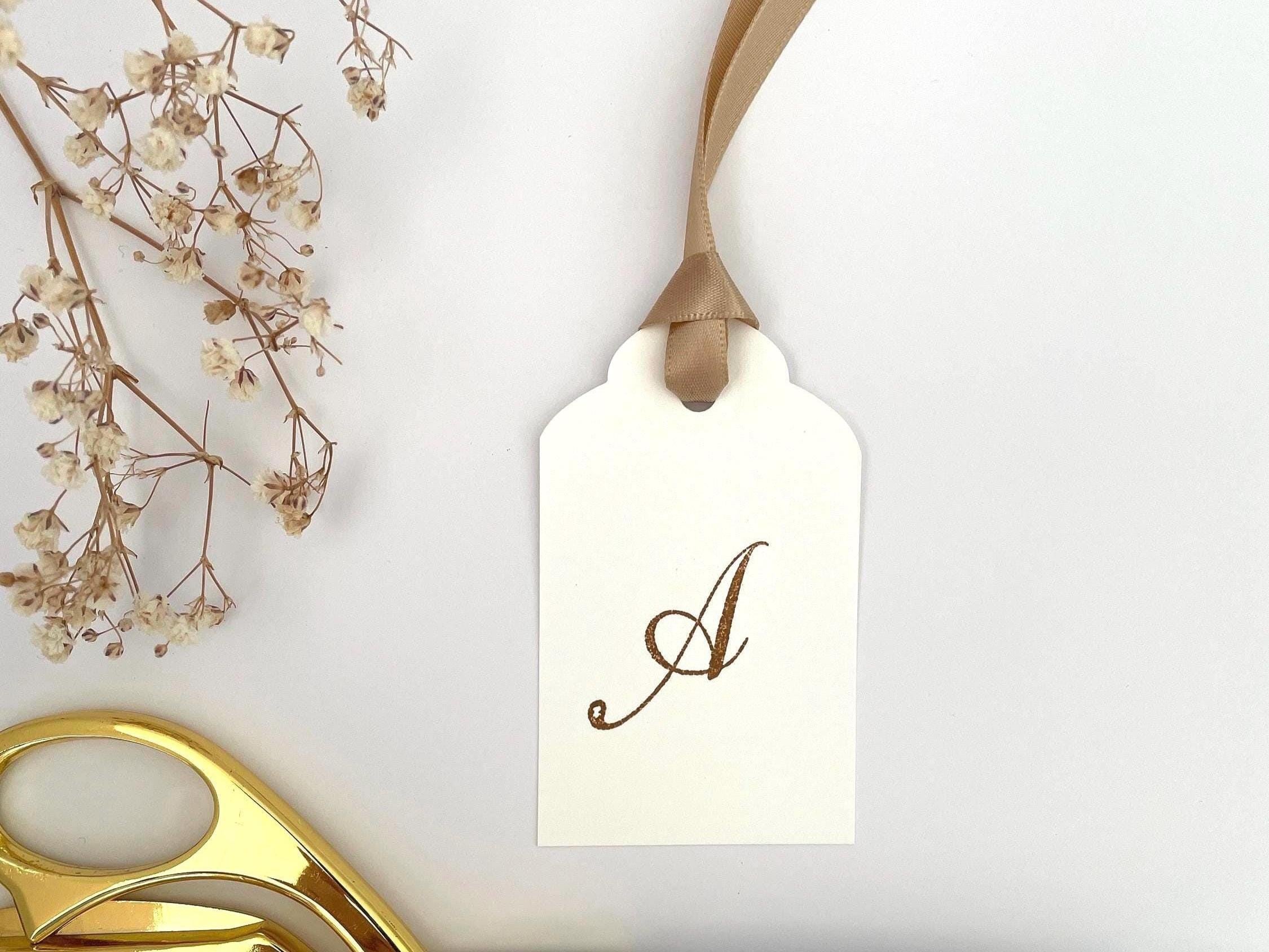 Monogram Tag Personalized Monogram Tag | Initial Gift Tag With Satin Ribbon ...