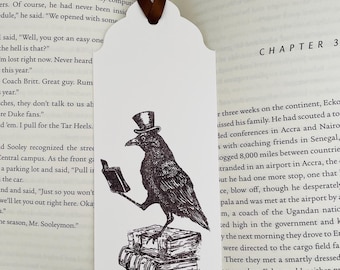 Raven Bookmark | Dark Academia Present | Gothic Crow Page Marker | Halloween Reading Accessory | Literary Girl | Handmade Bookish Gift.