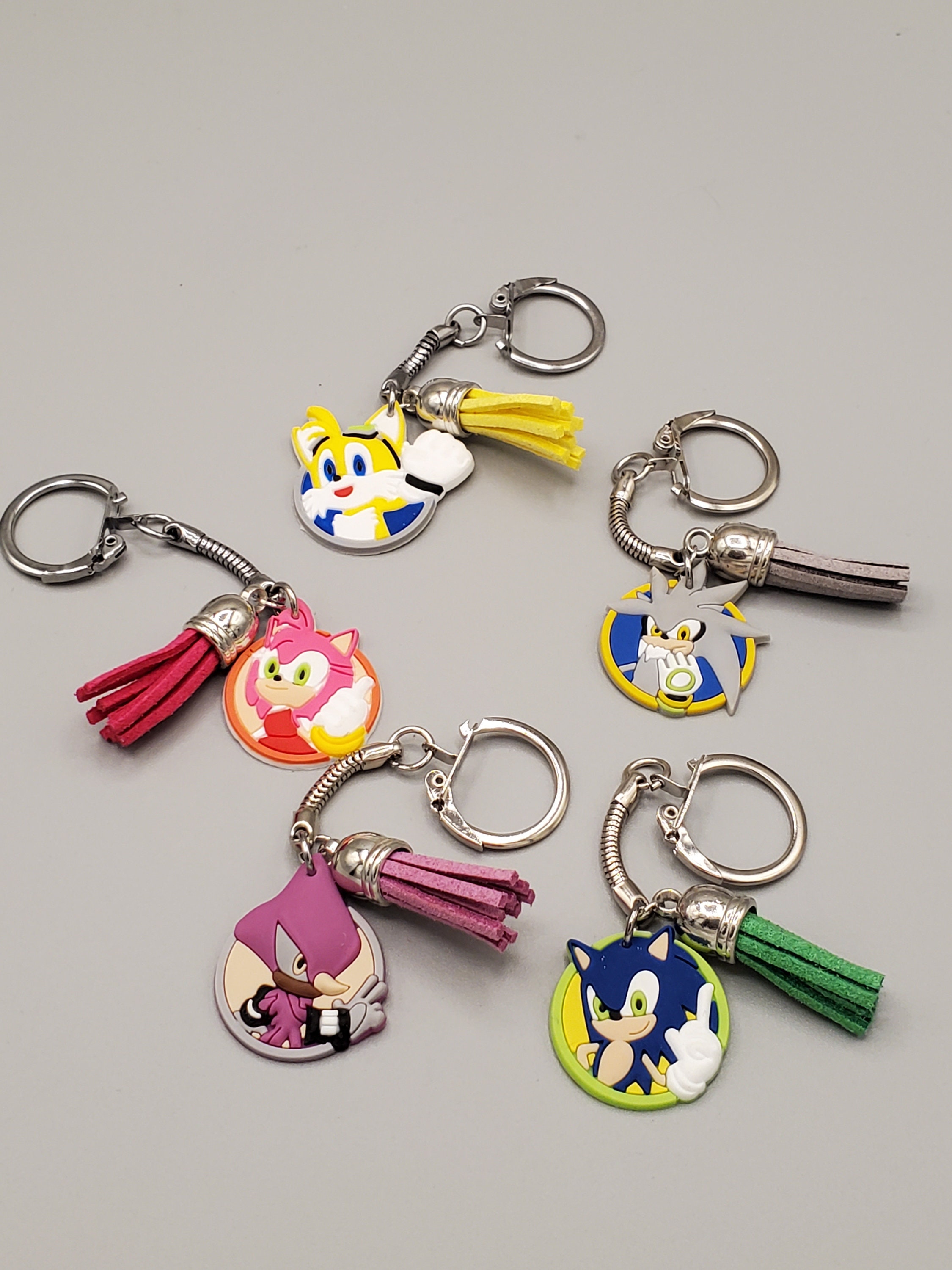 5 Handmade Sonic keychains with Charms Etsy