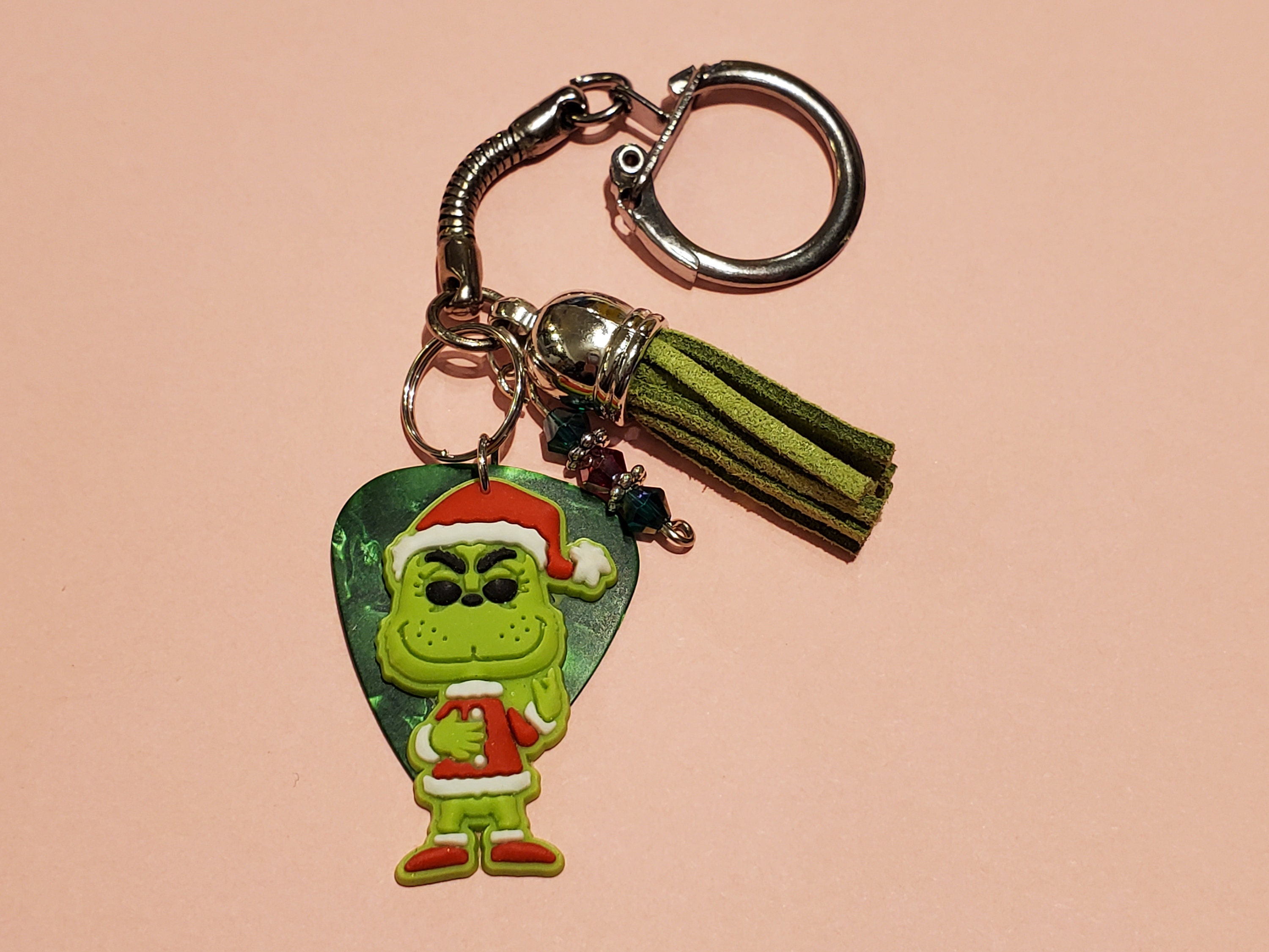 Handmade Grinch keychain with Charms Etsy