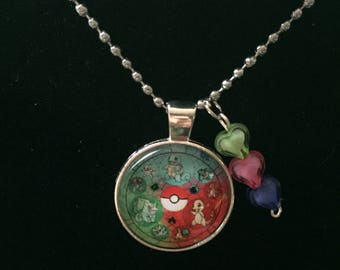 Handmade Bulbasaur Charmander Squirtle Necklace with Charm