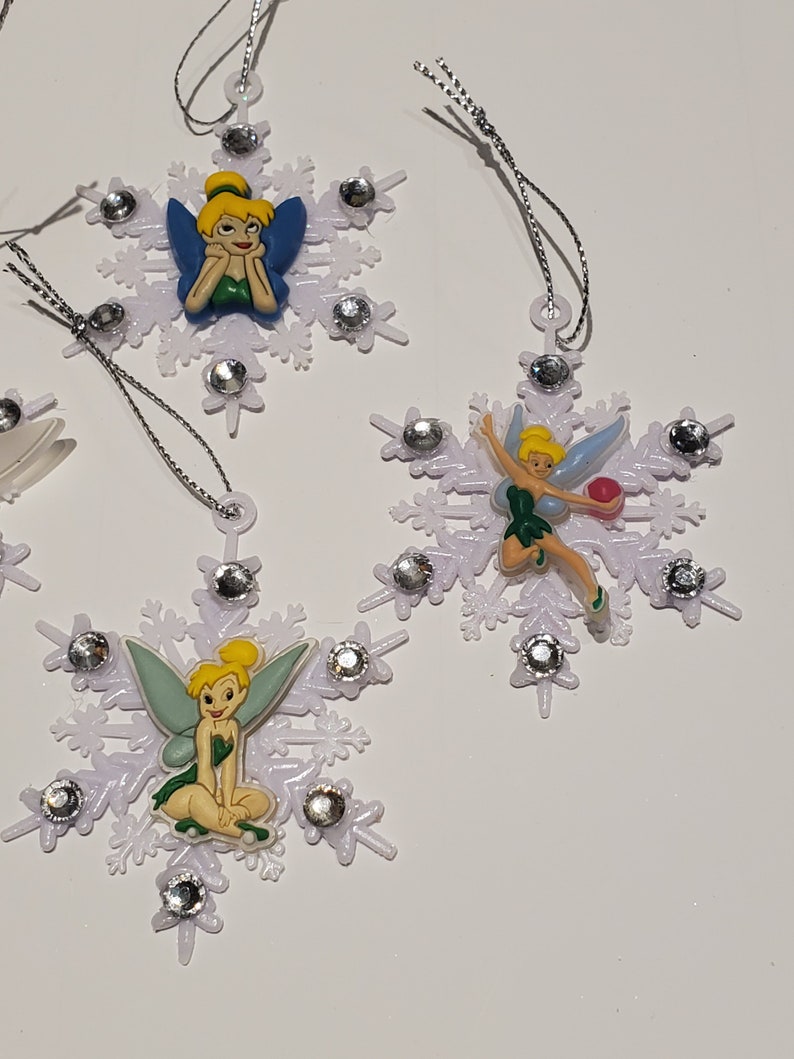 4 Handmade tink Christmas Snowflake Ornaments