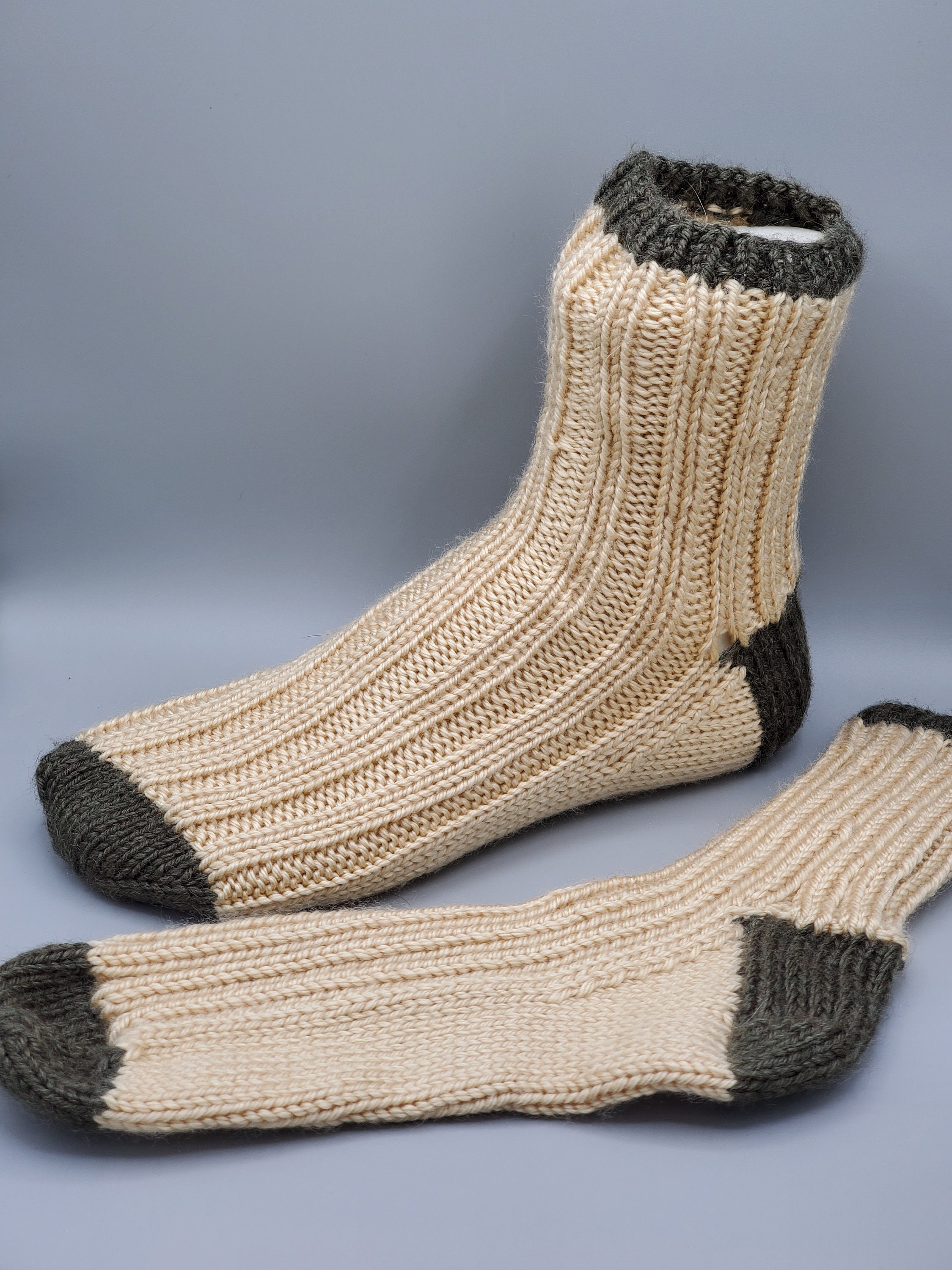 Handmade Ladies Knitted Acrylic Socks Etsy