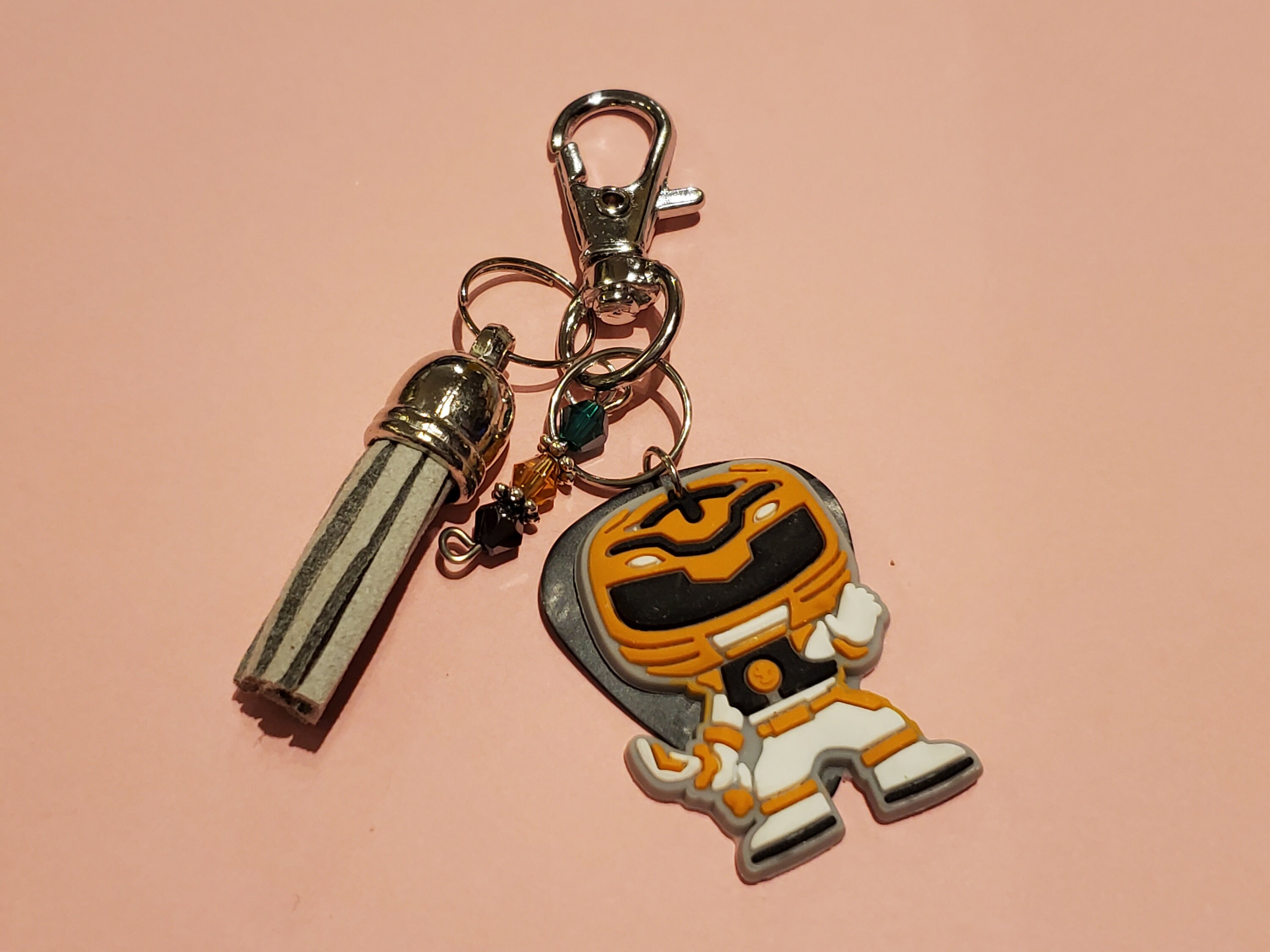 Handmade Orange keychain with Charms Etsy