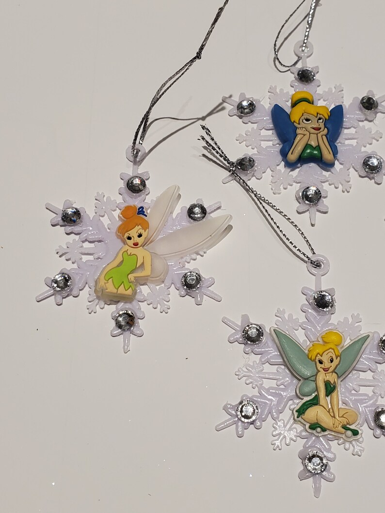 4 Handmade tink Christmas Snowflake Ornaments