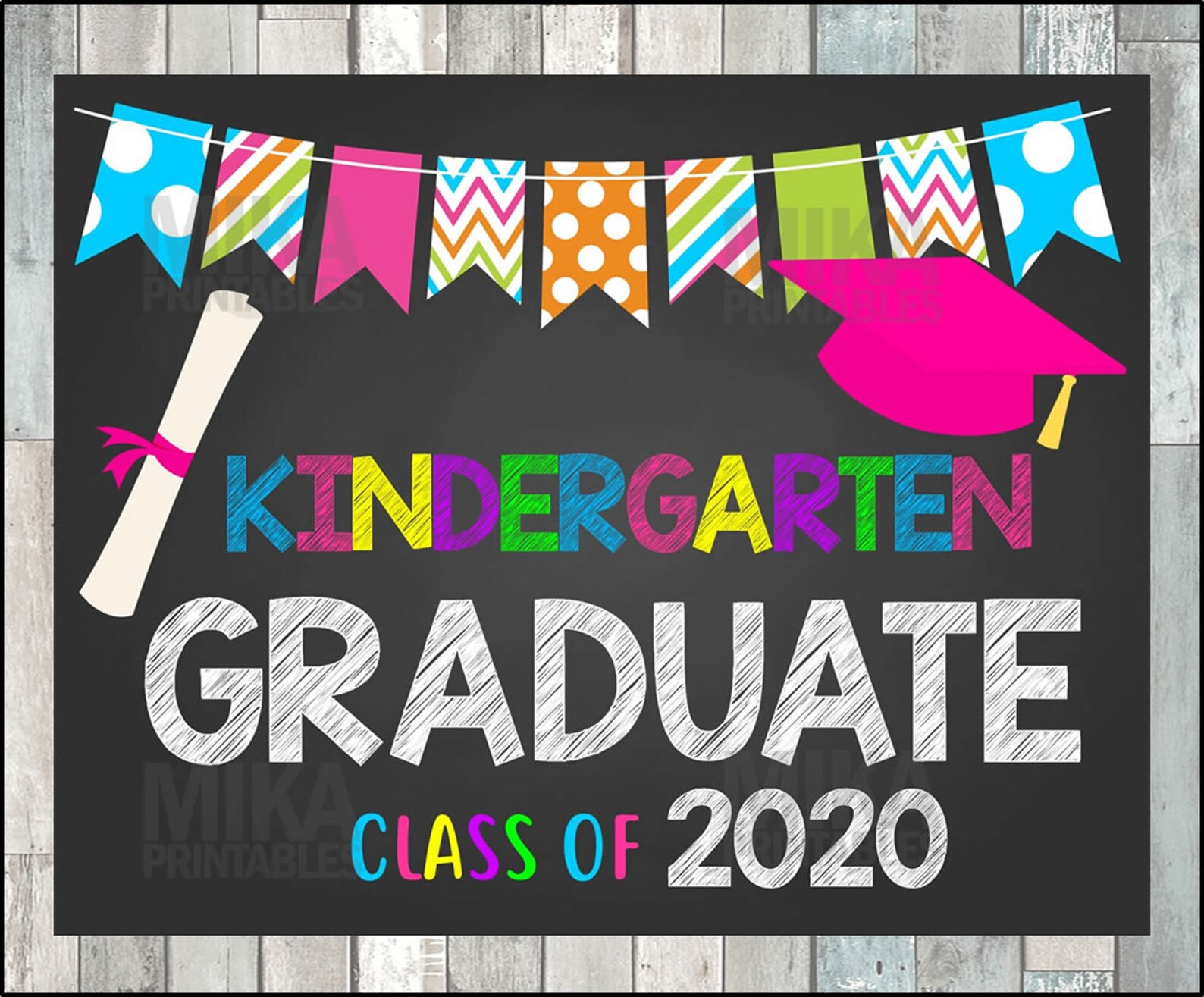 KINDERGARTEN GRADUATION Sign Chalkboard Poster Photo Prop 8x10 | Etsy