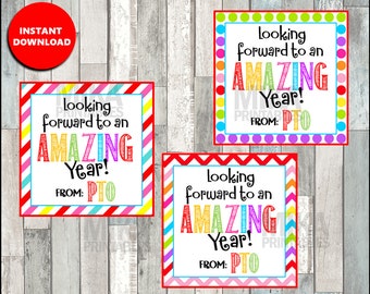 Instant download, Teacher Gift Tags, Back to School Tags, School PTO Tags, New Student Welcome Tags, Teacher Gift Labels, PRINTABLE