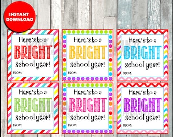 Instant download, Teacher back to school tag, bright new year, meet the teacher, parents, new year, school, new teacher tag, printable tag