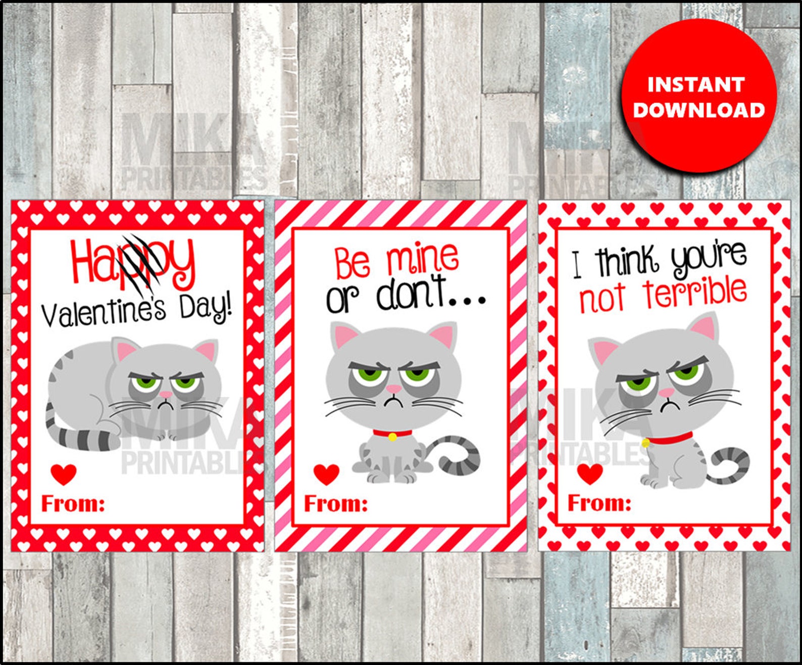Grumpy Cat Valentine's Day Cards, Valentine's Day Cards, Printable ...