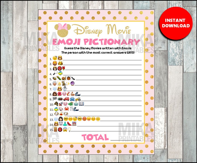 minnie baby shower game the disney movie emoji pictionary
