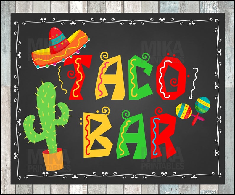 Taco Bar Sign Printable Printable Word Searches