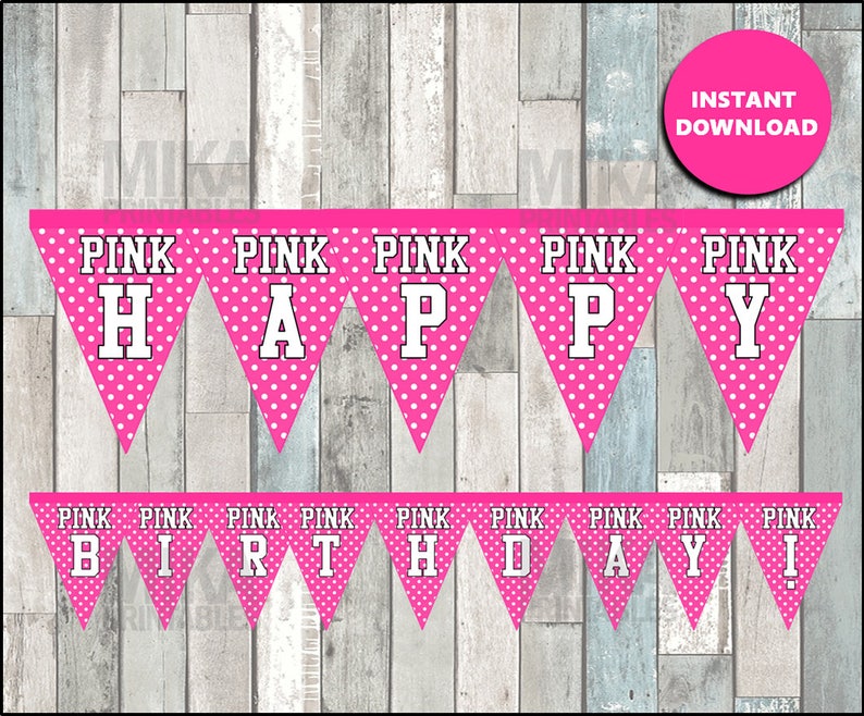 Victorias Secret Pink banner instant download Victorias Etsy