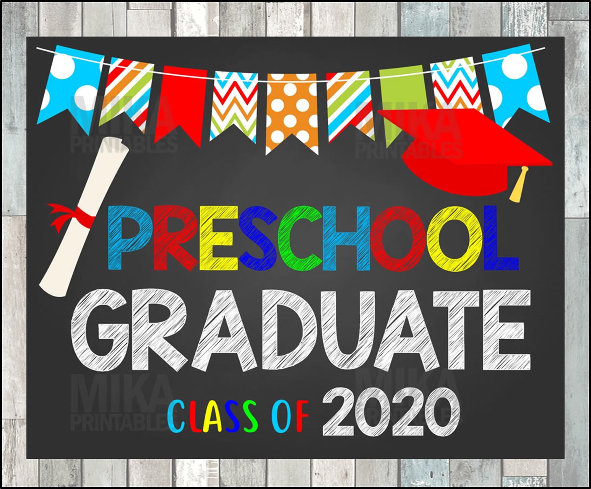PRESCHOOL GRADUATION Sign Chalkboard Poster Photo Prop 8x10 | Etsy