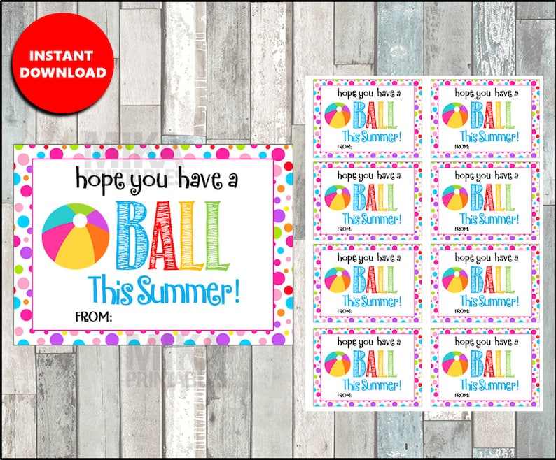 have-a-ball-this-summer-cards-beach-ball-end-of-school-cards-etsy