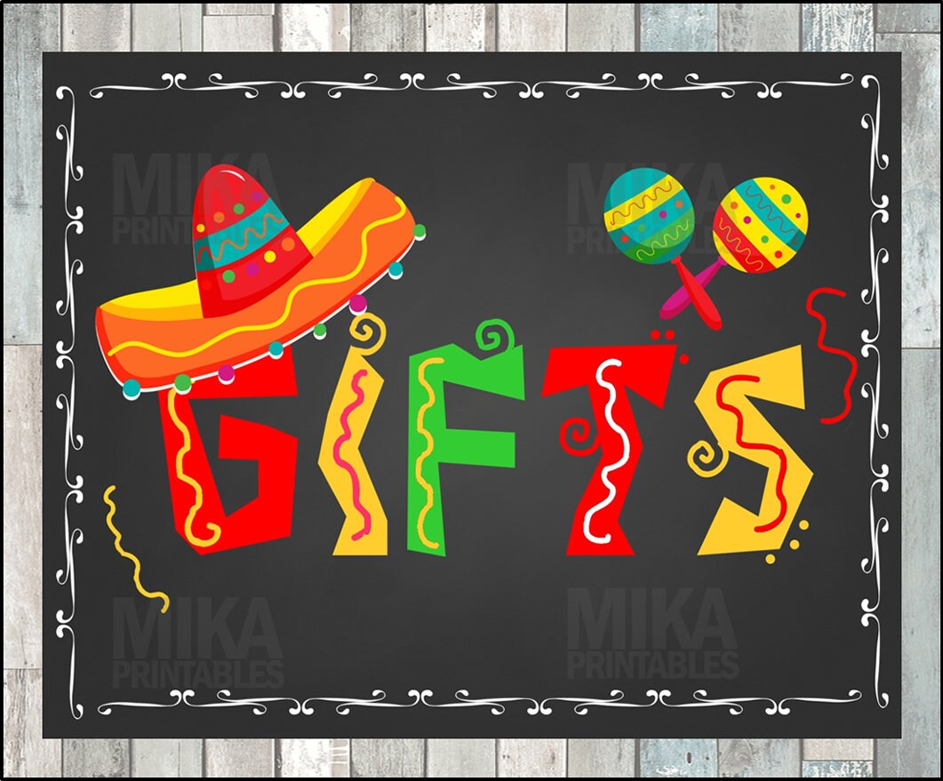 Printable Fiesta Gifts sign chalkboard printable sign | Etsy