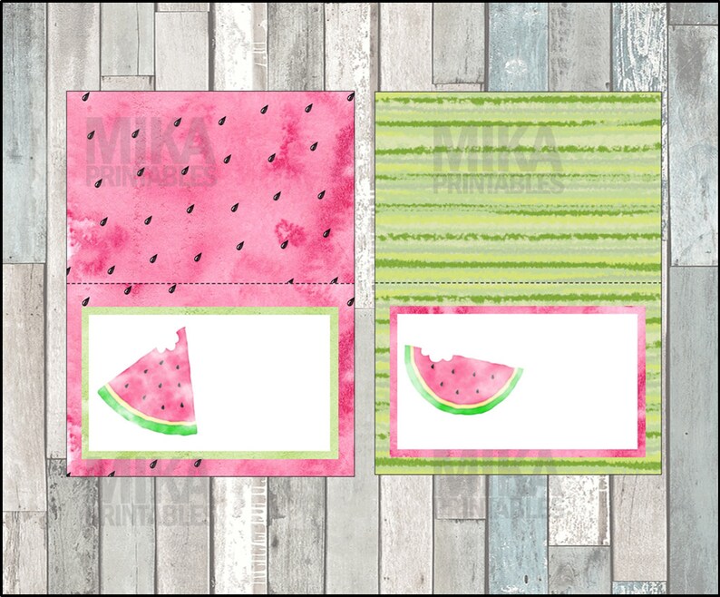Watermelon Food Labels Instant Download Watermelon Food Tent Etsy