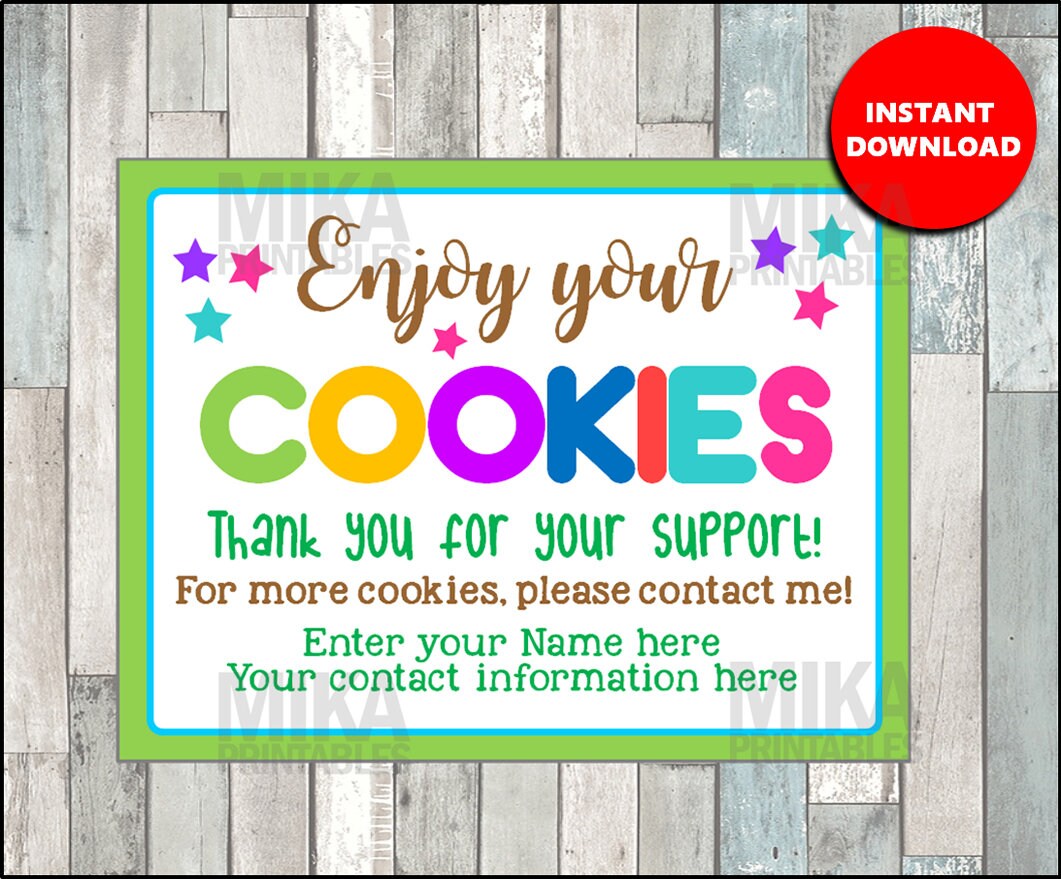 Scout Cookie Thank You Note Editable Thank you Notes Thank Etsy