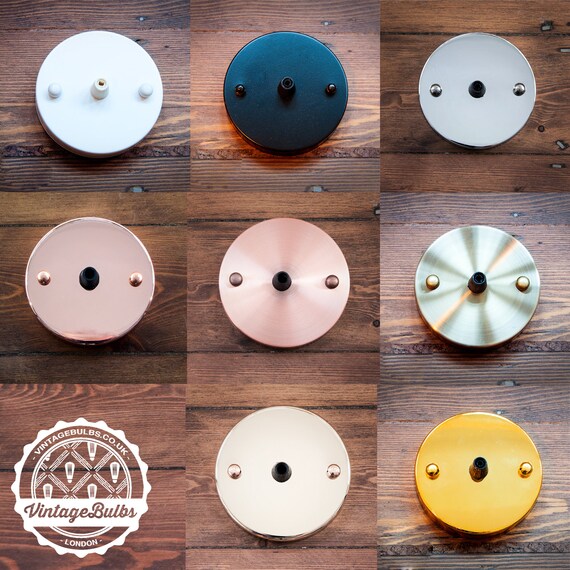 Vintage Metal Ceiling Rose 1 Retro Style Light Fitting 8 Finishes
