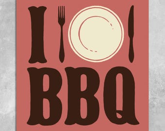 Autocollant en vinyle mat I EAT BBQ 2,75 po.