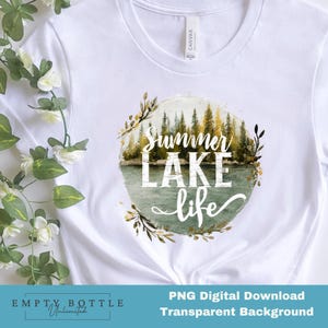 Design retrô PNG de vida no lago de verão, download digital de sublimação para atividades ao ar livre na primavera, design digital moderno para acampamento no lago de verão