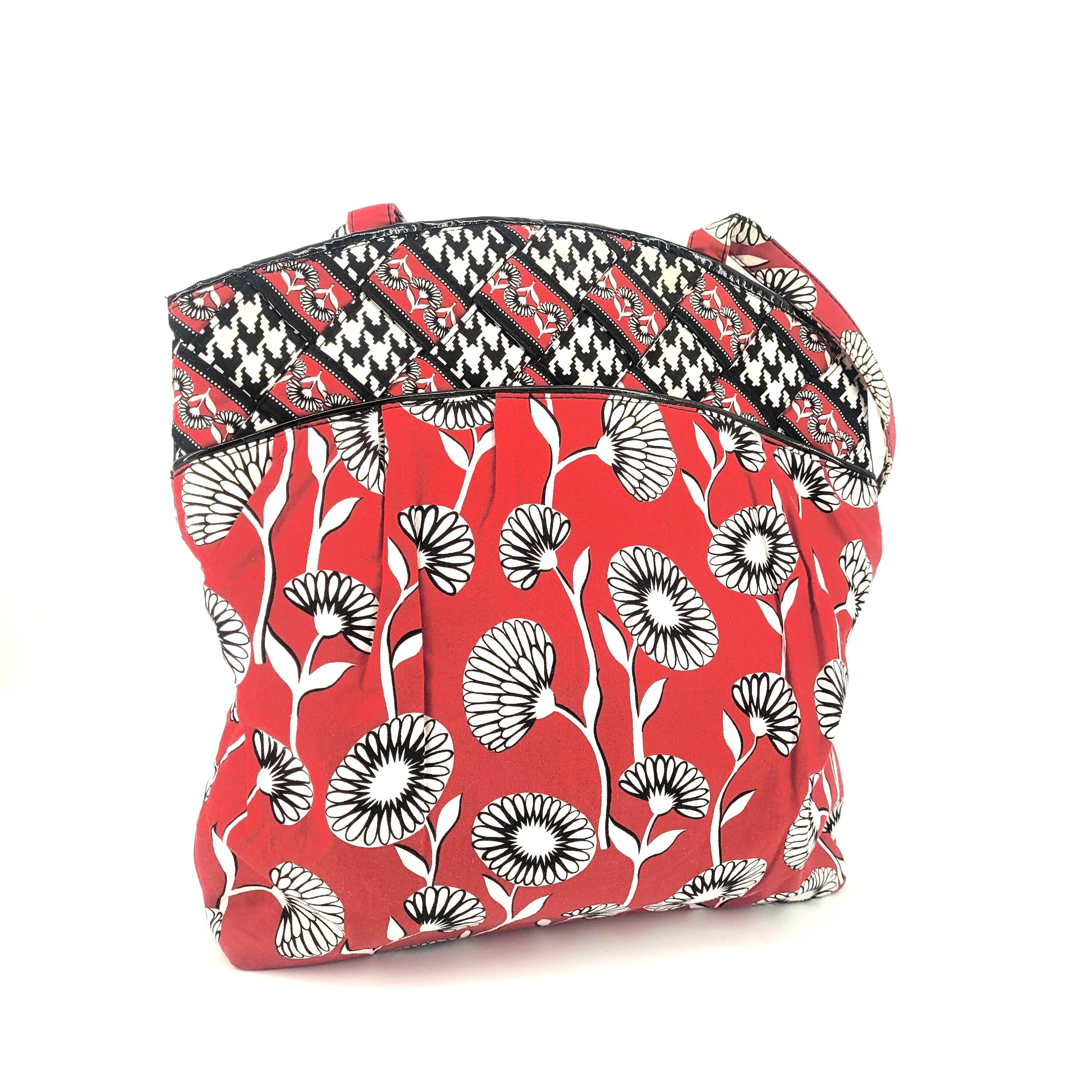 Vera Bradley Floral Burgundy‎  & White Deco Daisy Purse Backpack vera bradley deco daisy products for sale | eBay main image 3