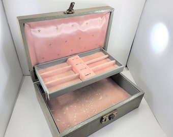 Pink Grey White Square Marble Glass Jewellery Storage Trinket Box Gift 