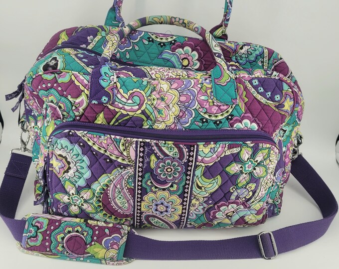 VERA BRADLEY WEEKENDER Duffel Bag Luggage 22w X 12h X 9d heather