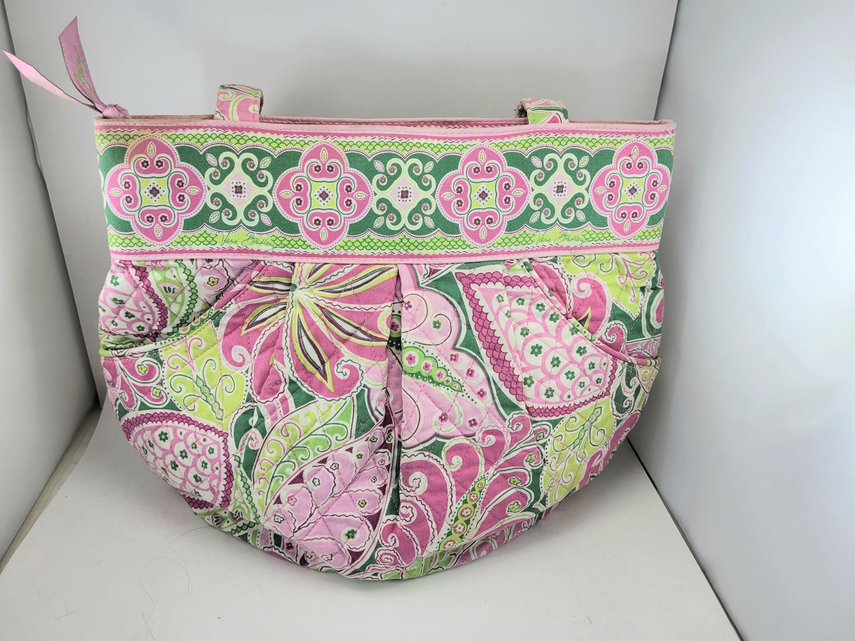 Vera Bradley Floral Women\'s Bag - Pink and Green. All 3 included vera bradley handbags used pink green floral | eBay main image 4