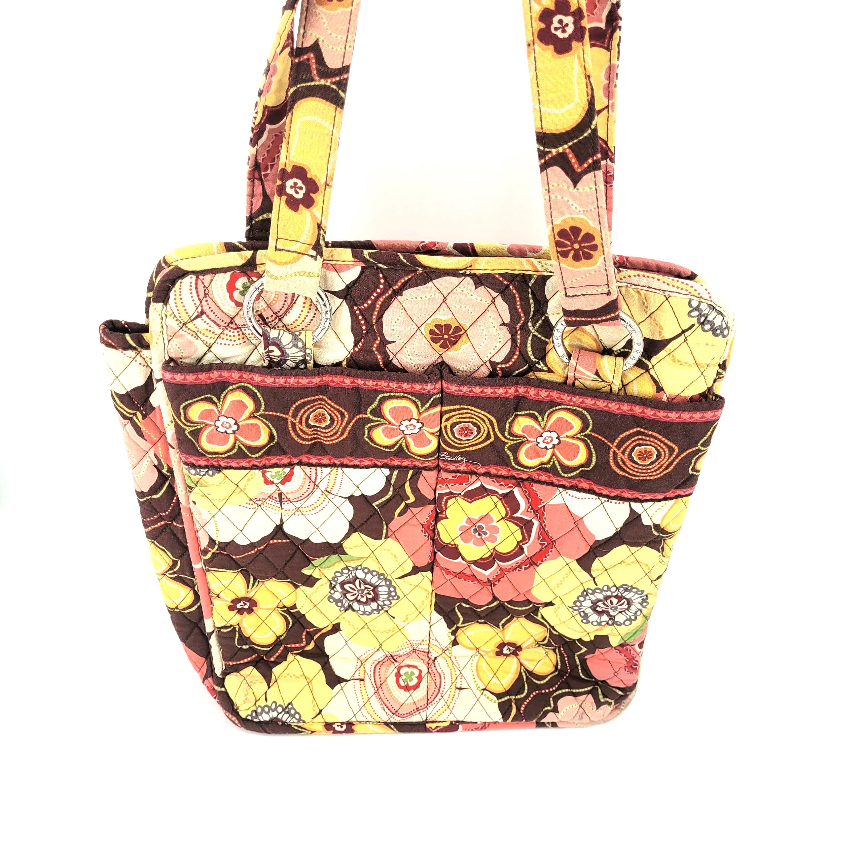 Vera Bradley Yellow Floral Drawstring Tote with Multicolor Blooms Vera Bradley Floral Yellow Bags & Handbags for Women for  main image 3