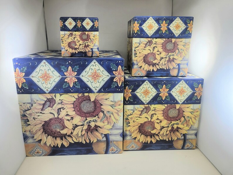 4 bob's Boxes STACKING Nesting Decor Boxes Etsy