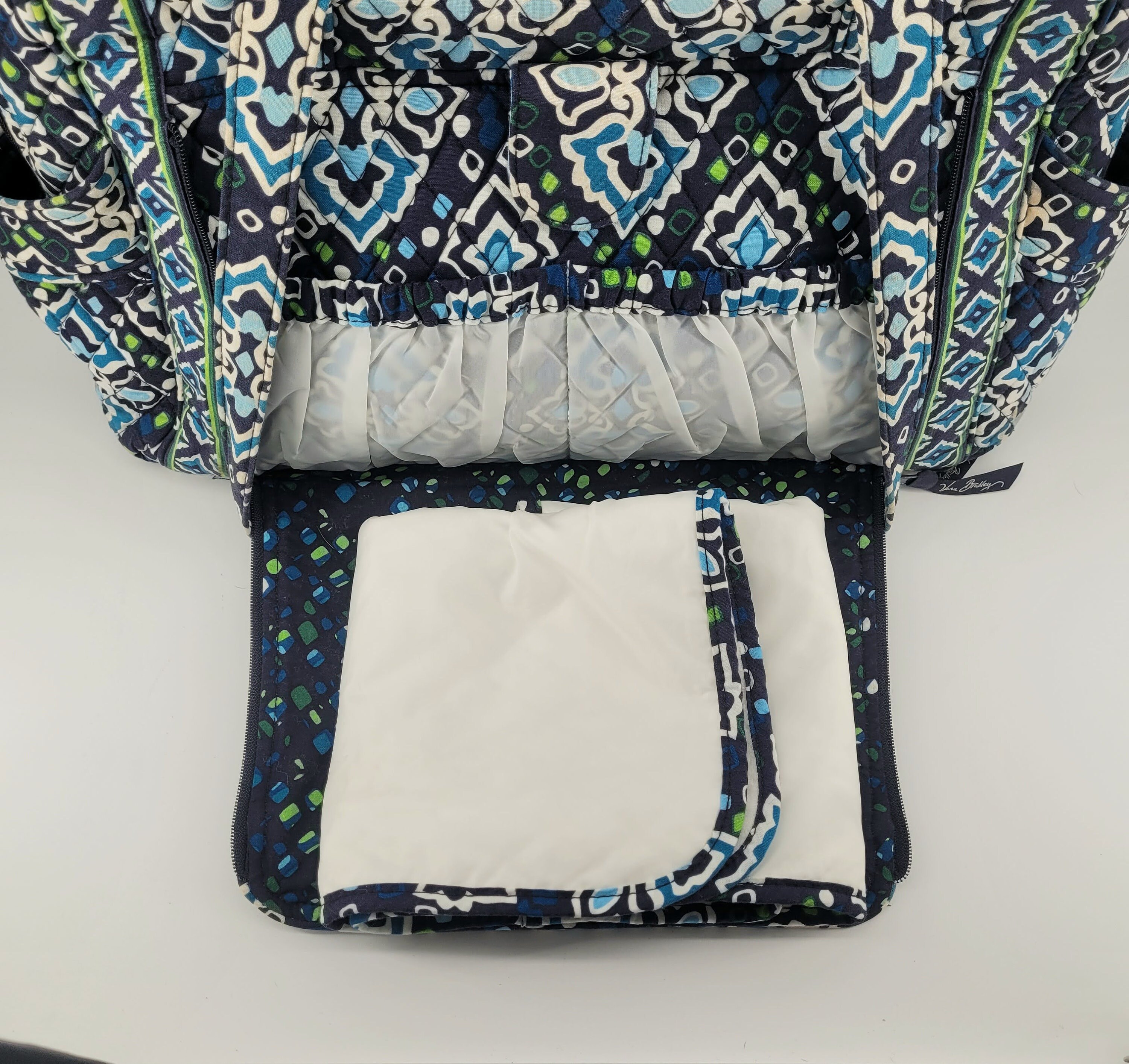 VERA BRADLEY DIAPER Bag Huge 22w X 12h X 6d ink Blue Retired