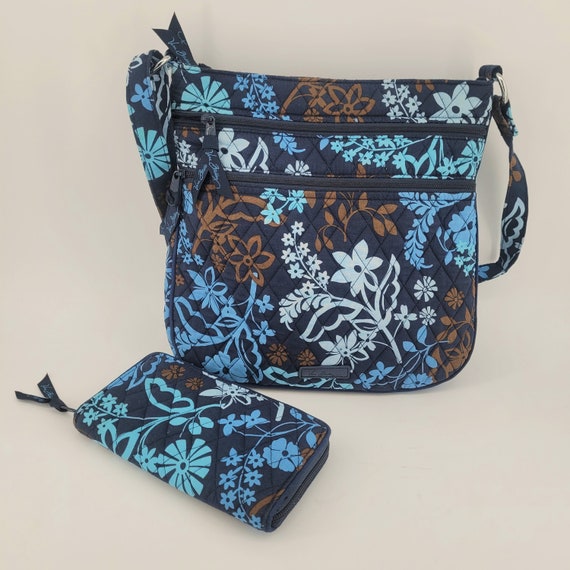 Vera Bradley purse retired handbag shoulder bag dark red floral side pockets