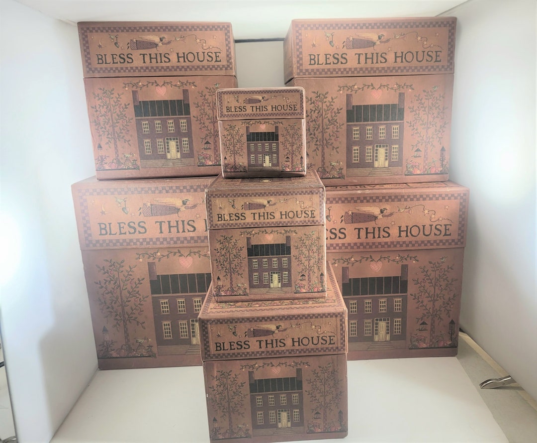 7 bob's Boxes STACKING Nesting Decor Boxes Etsy