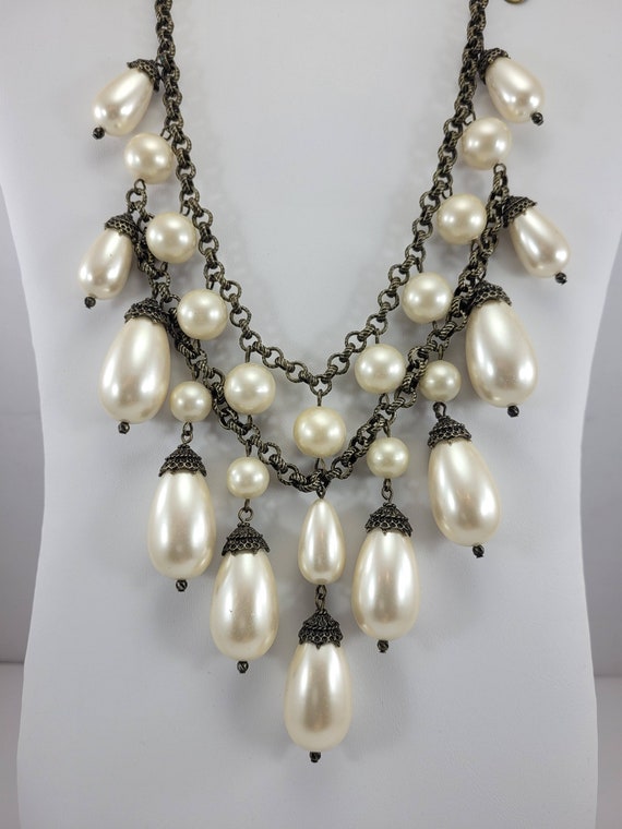STUNNING TALBOTS PEARL MultiStrand Statement Necklac… Gem