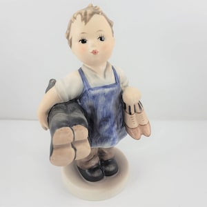 5 1/2&quot; BOOTS Hummel #143/O TMK5 1972-79 boy with boots Goebel W. Germany M.J.Hummel signed vintage figurine gift collector