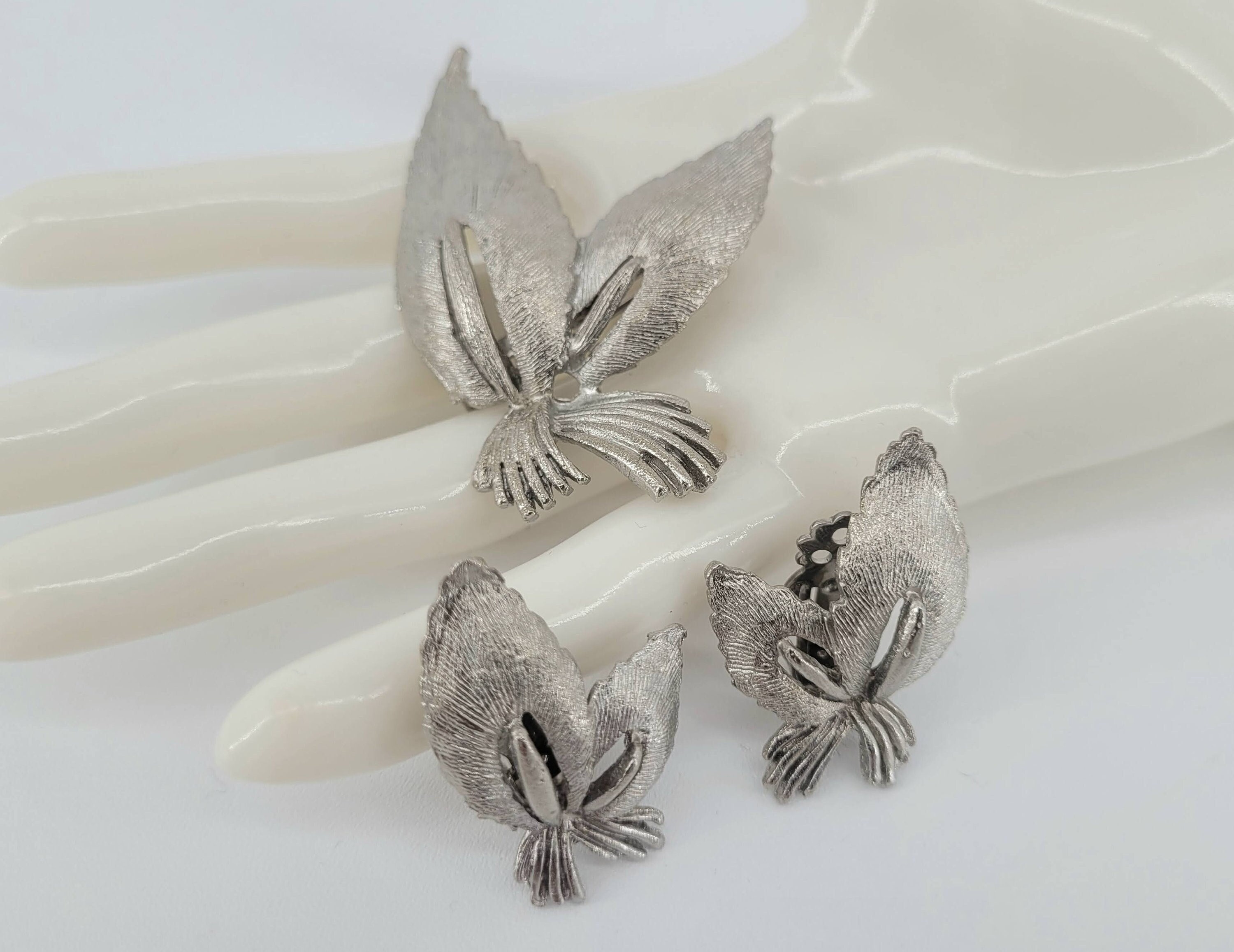 VINTAGE BROOCH & EARRING Set Mid-century C1950's Pin 2.5