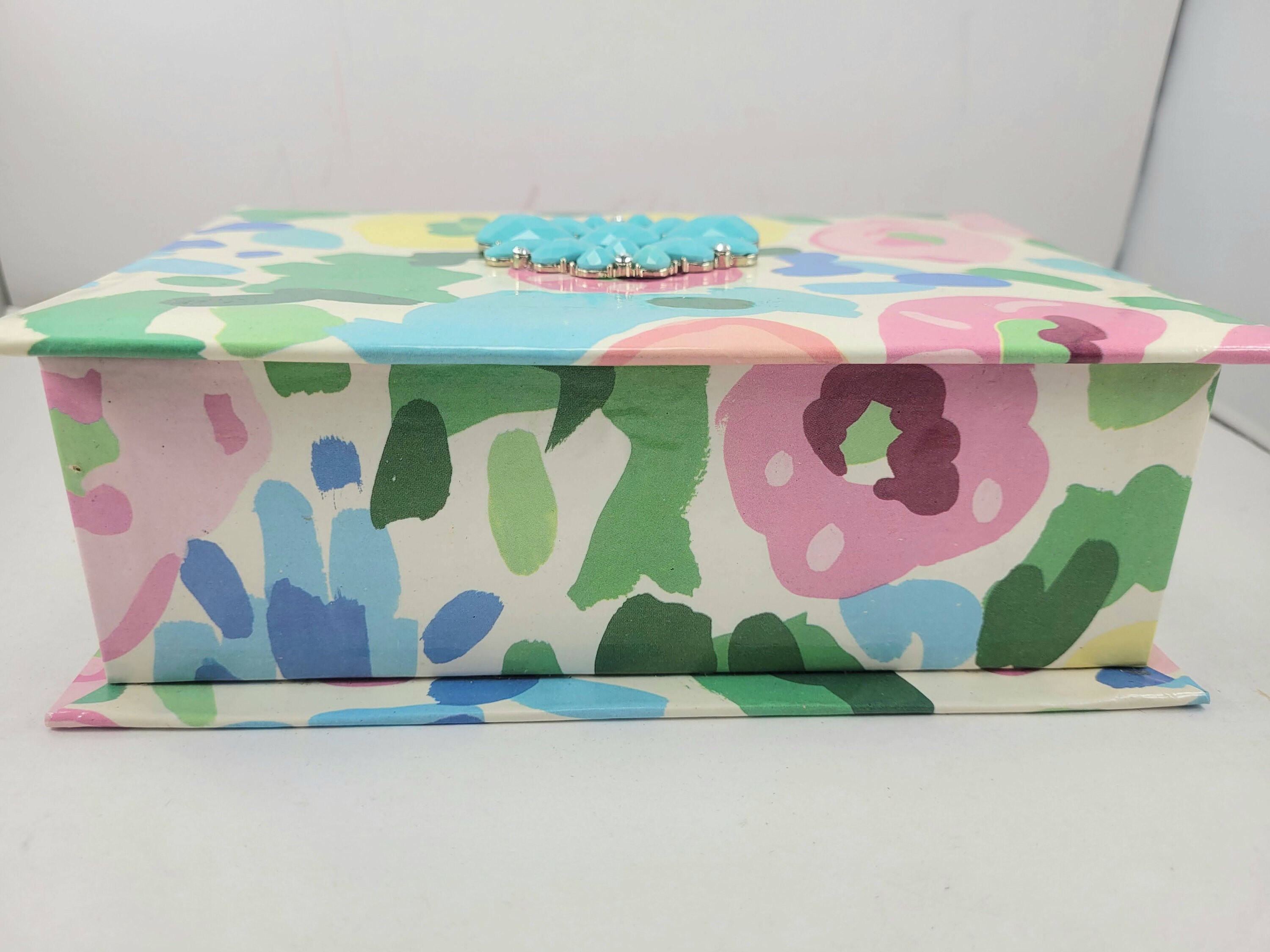 LOVELY FLORAL JEWELRY Box 8w X 5 1/2d X 2 Etsy