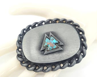 Vintage Navajo Sterling Silver and Turquoise Roadrunner Belt  display picture 3