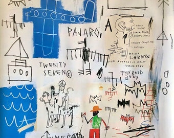 JEAN-MICHEL BASQUIAT - 'The Pilgrimage' - original exhibition poster - c1999 - rare (Limited first edition)