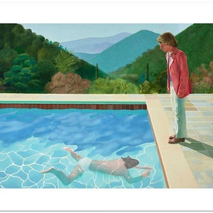 DAVID HOCKNEY - &#39;Pool with Two Figures&#39; - hand numbered vintage print - c1994 - (Limited edition of 250. Atelier Jobim, Paris) ex
