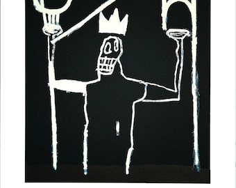 JEAN-MICHEL BASQUIAT - originales Ausstellungsplakat - um 1997 - selten (Limitierte Erstauflage. Basquiat Nachlass)