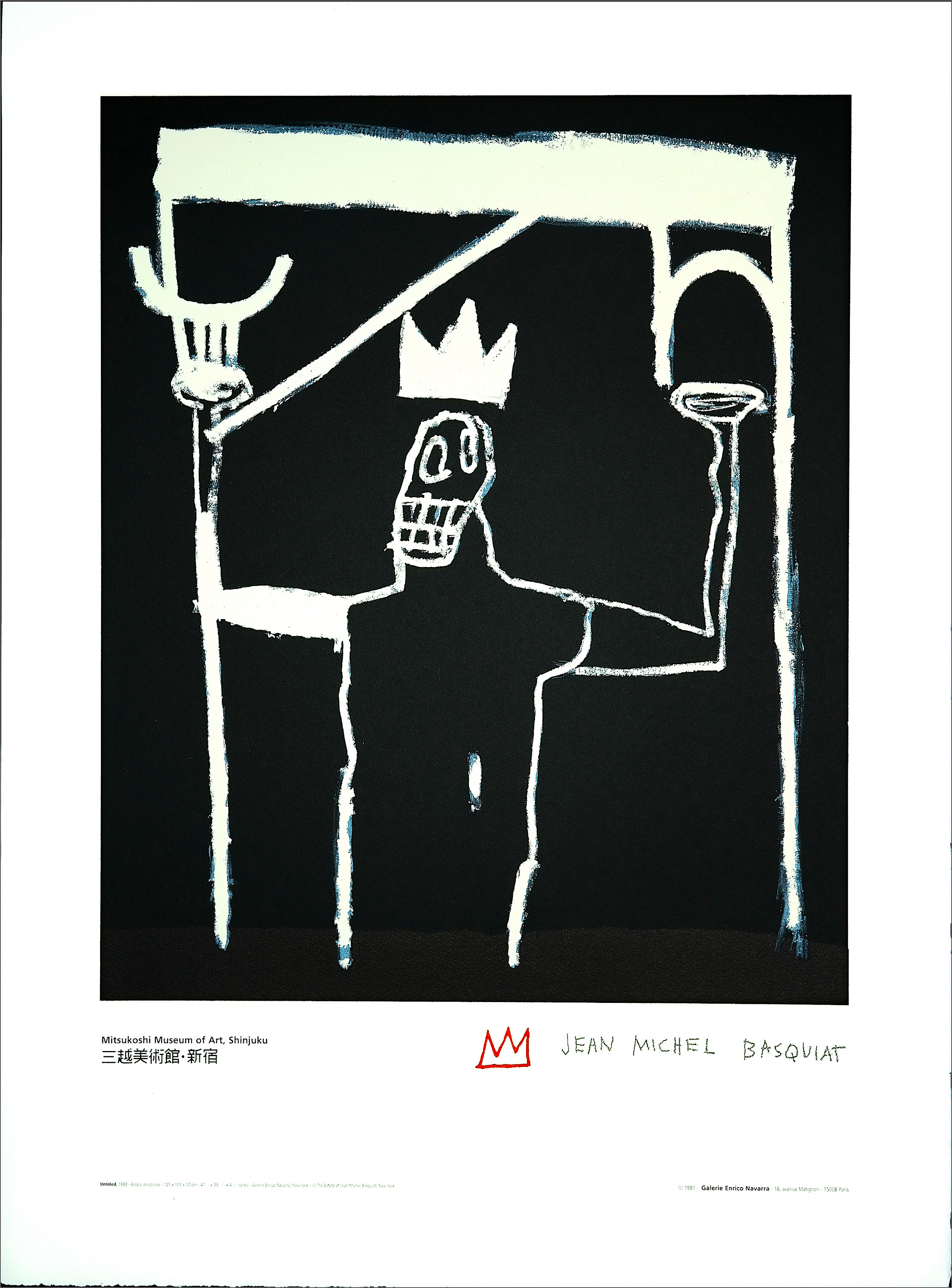 JEAN-MICHEL BASQUIAT - Original Exhibition Poster - C1997 - Rare