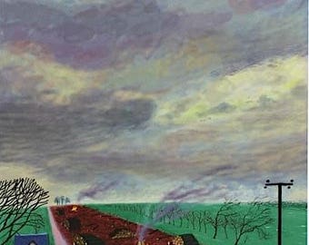 DAVID HOCKNEY - 'Less Trees Near Warter' - original exhibition poster - large (Salts Mill Gallery, Yorkshire)