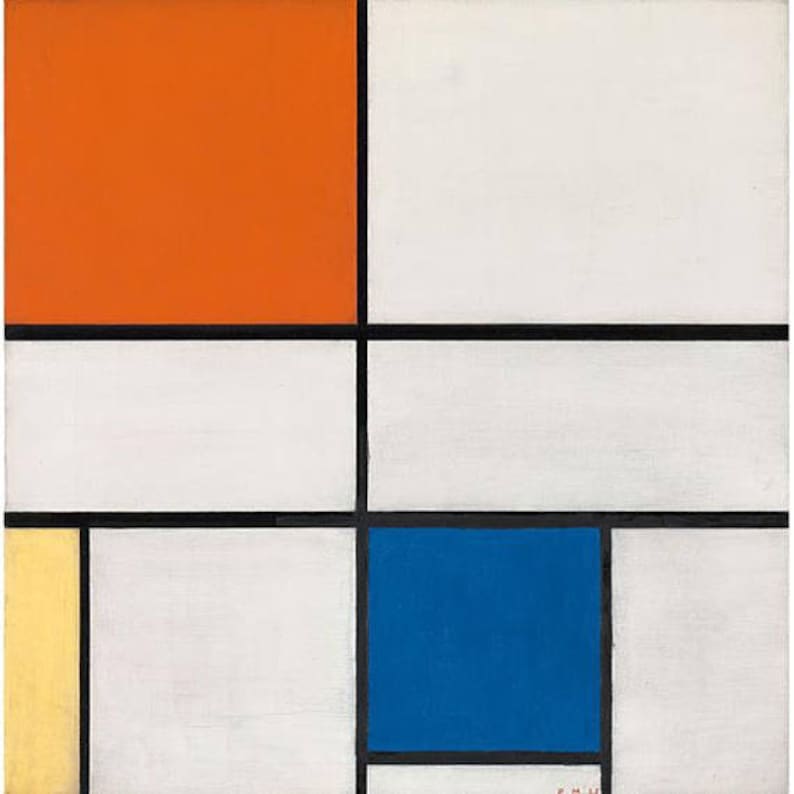 PIET MONDRIAN 'Composition C' original archival quality print Curwen Press, London. Abstract art image 1