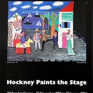 DAVID HOCKNEY - &#39;Hockney Paints the Stage&#39; - original exhibition poster - c1983 - rare (Limited first edition. Walker Art Center) sa