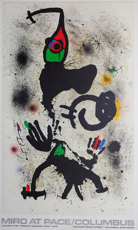 JOAN MIRO - Original Vintage Exhibition Poster - C1976 (limited