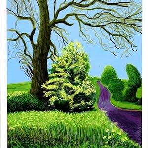 DAVID HOCKNEY - 'The Arrival of Spring' - original exhibition poster (Salts Mill Gallery, Yorkshire)