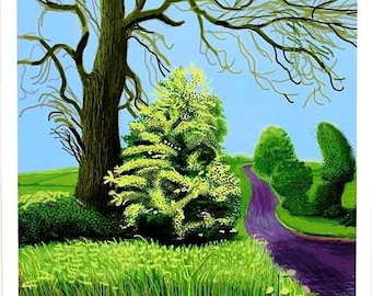 DAVID HOCKNEY - 'Die Ankunft des Frühlings' - original Ausstellungsplakat (Salts Mill Gallery, Yorkshire)