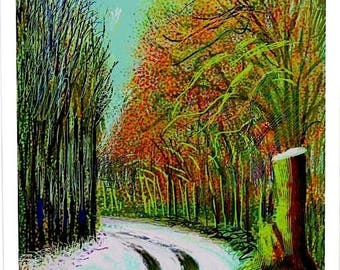 DAVID HOCKNEY - 'The Arrival of Spring' - original exhibition poster (Salts Mill Gallery, Yorkshire)