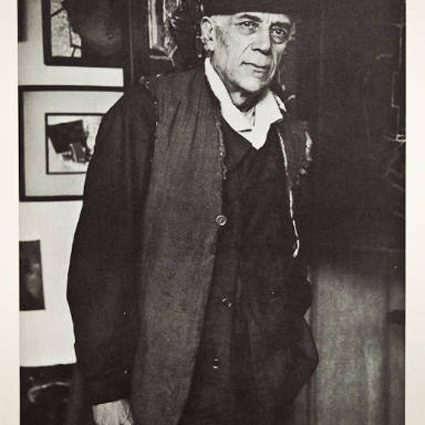 BRASSAI - portrait of Georges Braque - vintage offset lithograph - c1964 (Maeght/DLM, Paris)